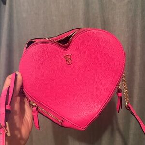 Pink Heart-Shaped Crossbody Bag